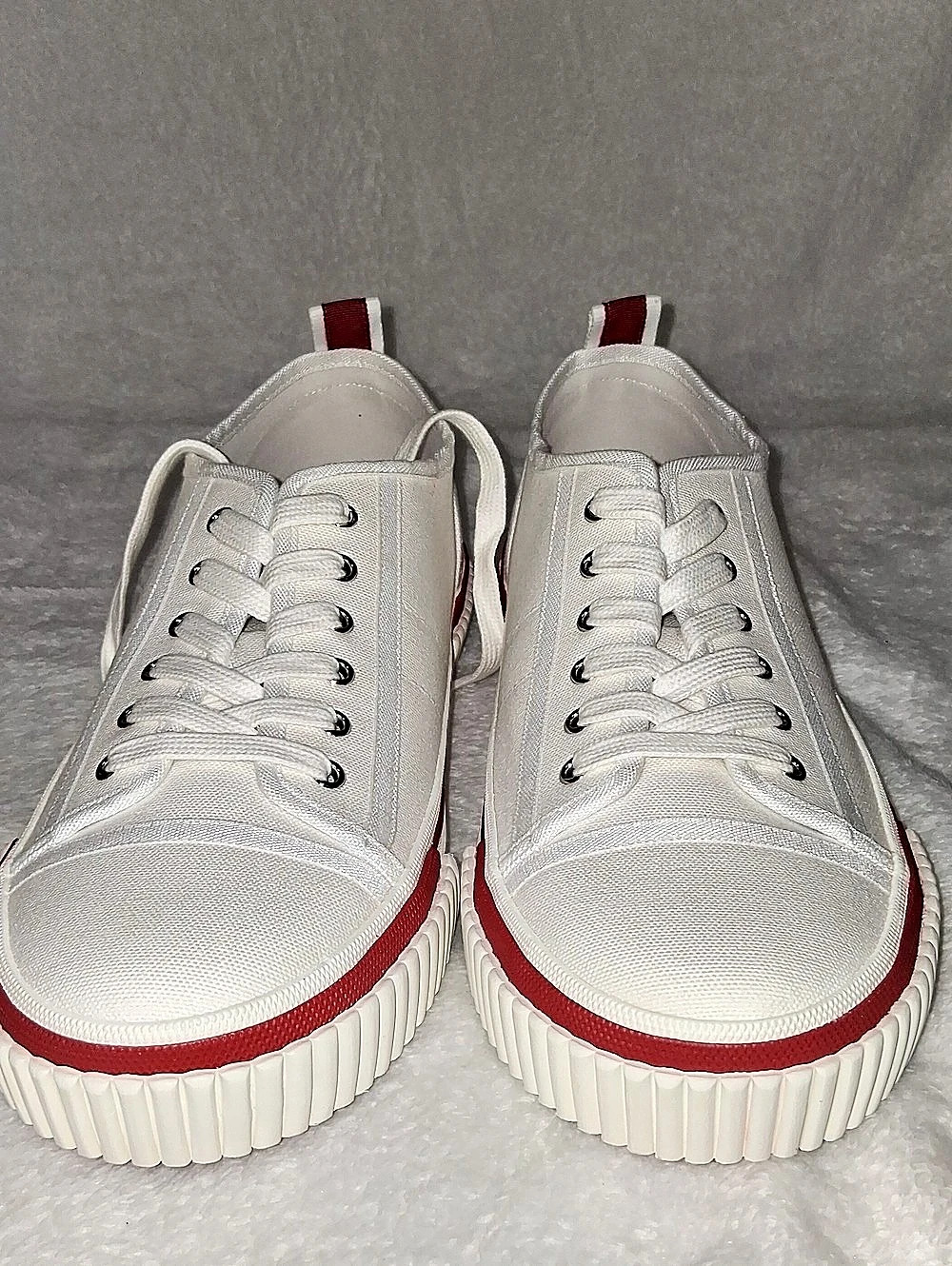 Christian Louboutin Pedro Junior Flat White & Red Sneakers US 11.5
